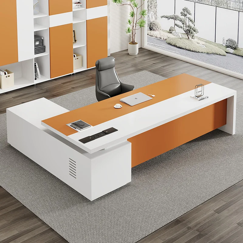 Nordic Simple Office Desk France Style Creativity Designer L Shape Desk Aesthetic Room Office Furniture Escritorio Trabajo FYOD