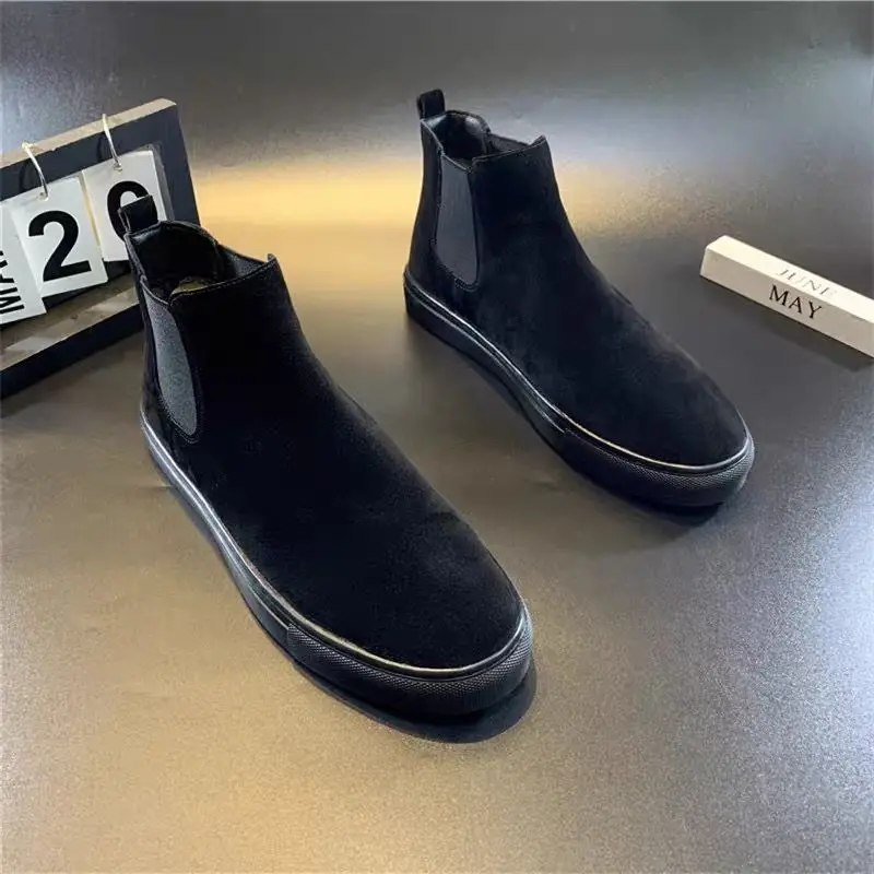 Faux Suede Leather Men's Boots High Quality Men Working Boots Brand Designer Casual Shoes British Style Ankle Botas Para Hombre