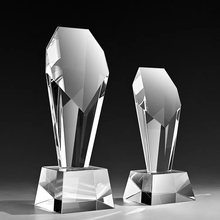 

Creative Trophy Hexagonal Bevel Crystal Trophy Ornament Wholesale Customized Medal Competition Souvenir Processing Printed LOGO