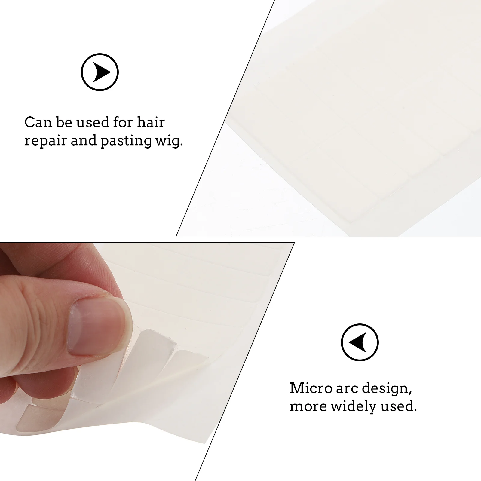 60 قطعة شريط مزدوج الجوانب 5 أوراق لكل عبوة شرائط وصلات شعر لاصقة بديلة للشعر المستعار وقطعة الشعر