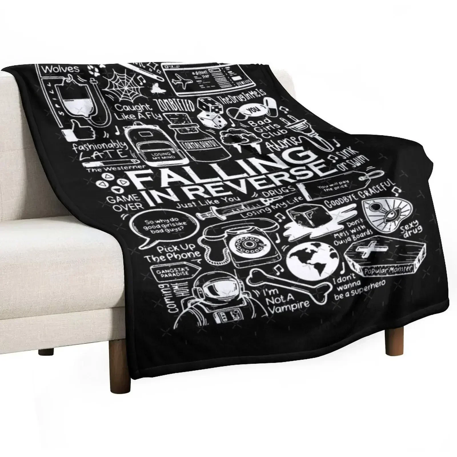 Falling in Reverse Classic Throw Blanket Furrys Thermals For Travel blankets ands Cute Plaid Plaid on the sofa Heavy Blankets