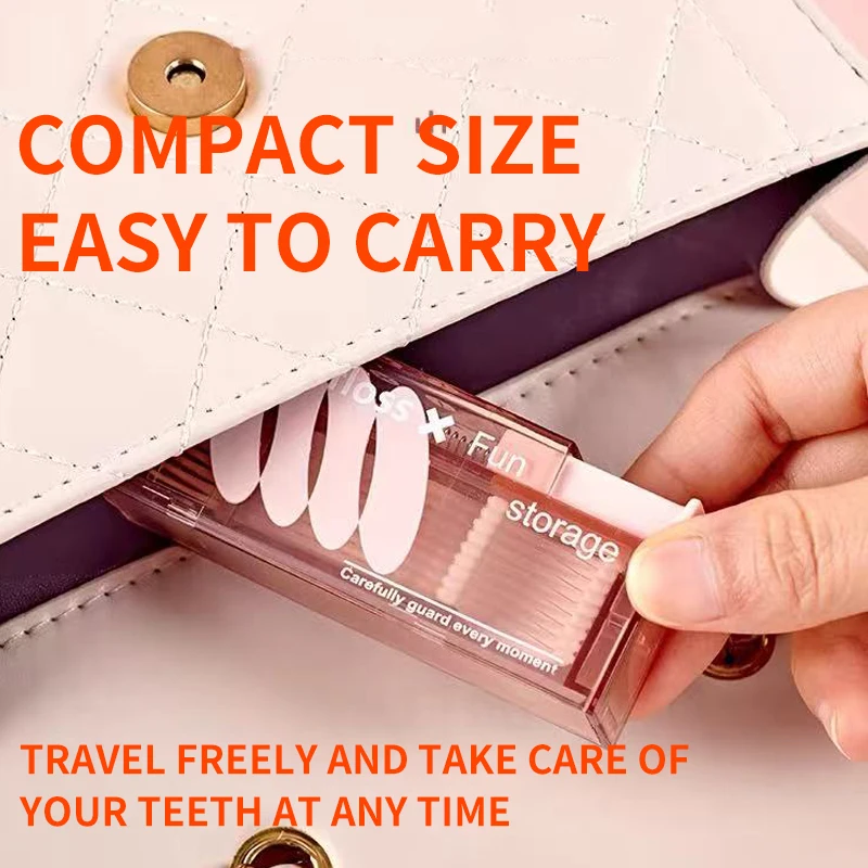 Disposable Dental Floss Portable Dental Floss Box - Automatic Dental Floss Box - High End Portable Toothpick Holder - Pocket Bag