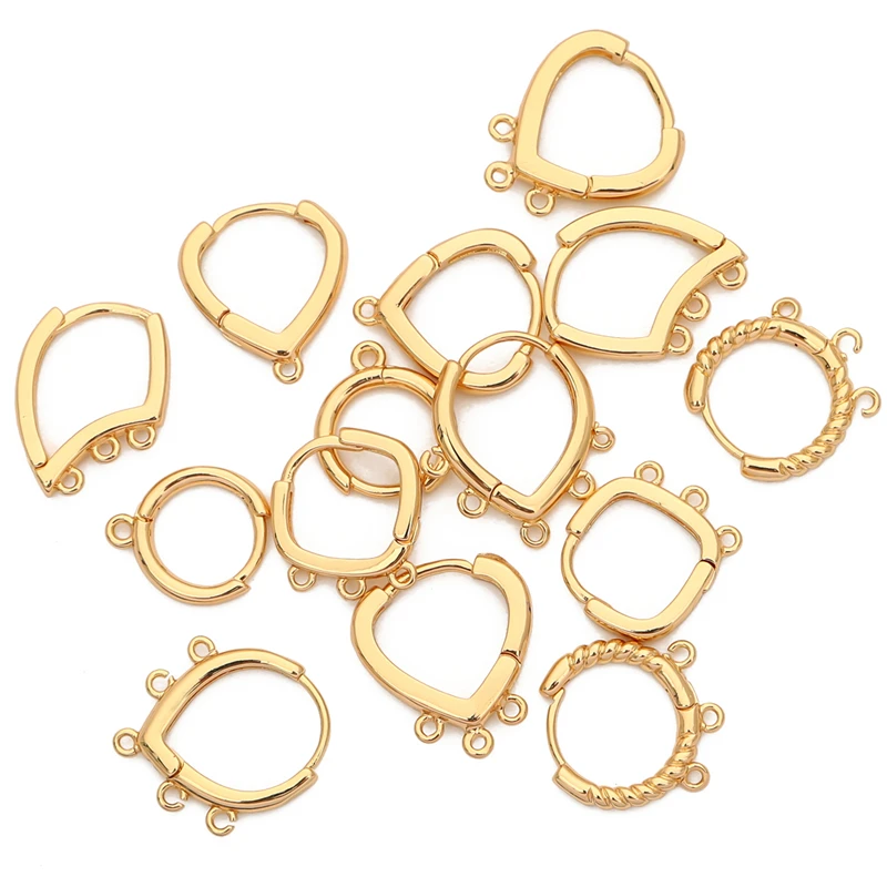 1Pair Wholesale Hoop Earrings Hooks Copper Earring Clasp Settings Base Components For Jewelry Making DIY Tassel Earring Supplies