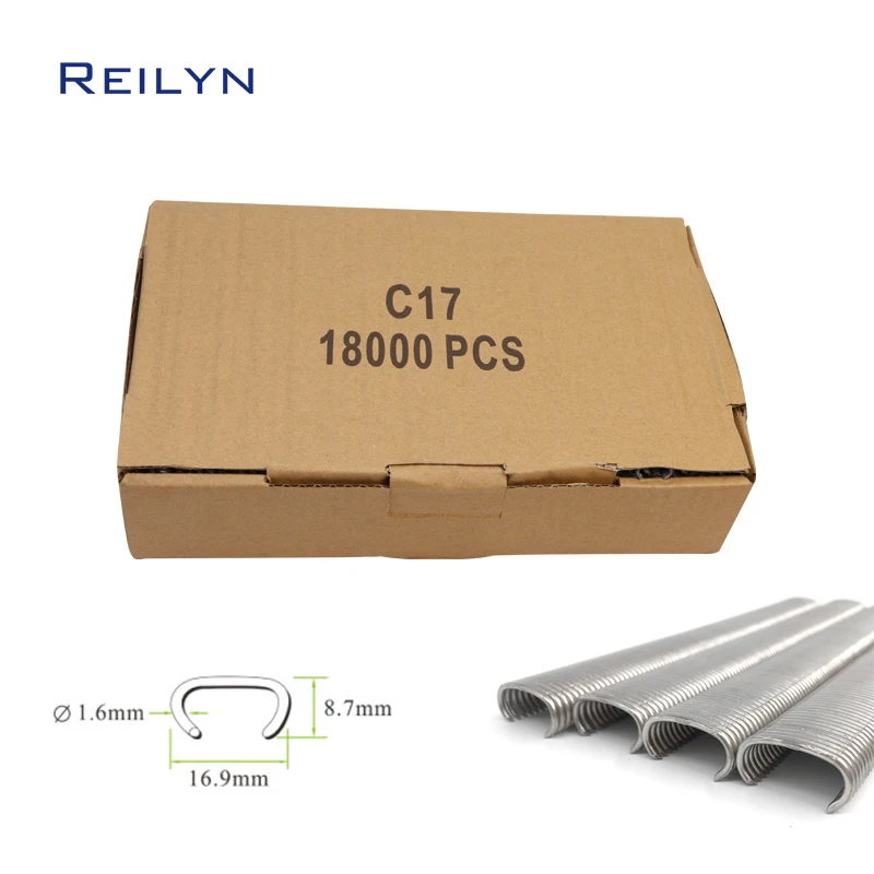 

18000pcs C-ring Nail Gun Nails Galvanized C-type Nails C17 Hog Ring Plier Nail Pet Cage Nail Wire Fence Nail