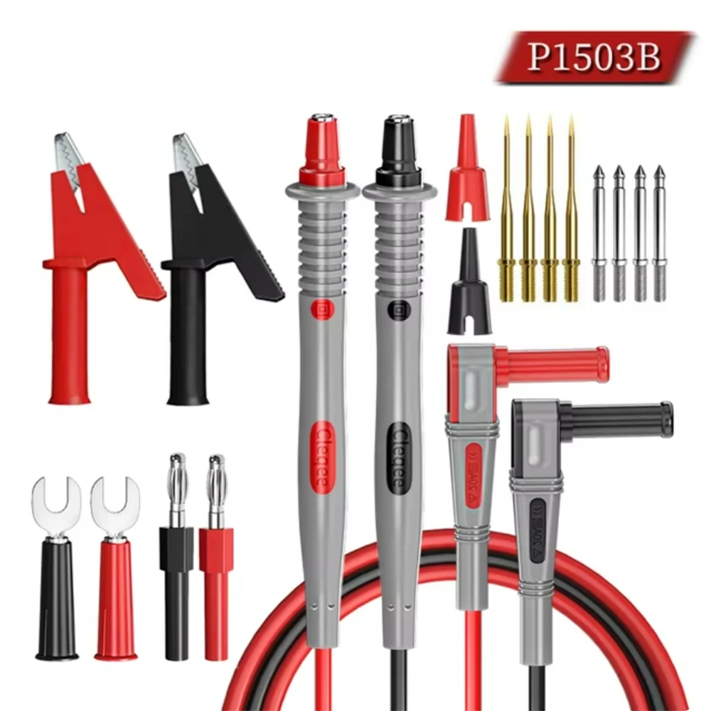 P1503 P1503B P1503D Serie Multimeter Test Leads Kit met Vervangbare Naaldsonde 4mm Bananensteker Krokodillenklem SMD Testkabel