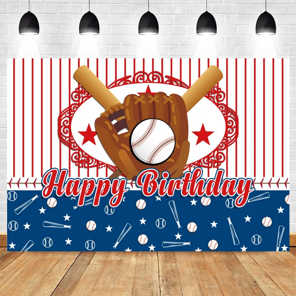 ภาพพื้นหลังวันเกิดของเด็กชายเบสบอลสำหรับถ่ายภาพสนามกีฬาทารกแรกเกิดฉากหลังของตกแต่งปาร์ตี้วันเกิดสตูดิโอถ่ายภาพ