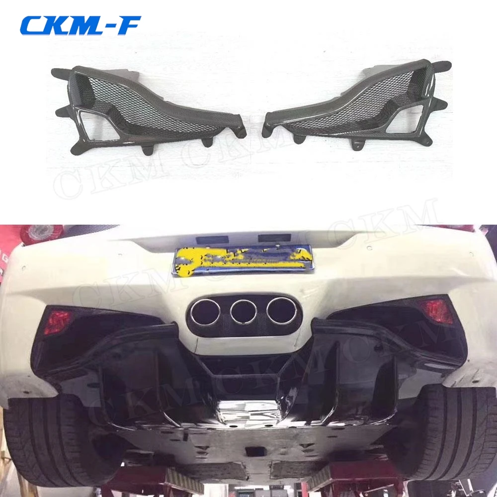 Real Carbon Fiber Rear Bumper Lampshade Car Accessories For Ferrari 458 Auto Car Style