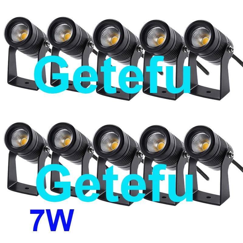 Getefu 10 Piece LED Garden Spike Light Black 9