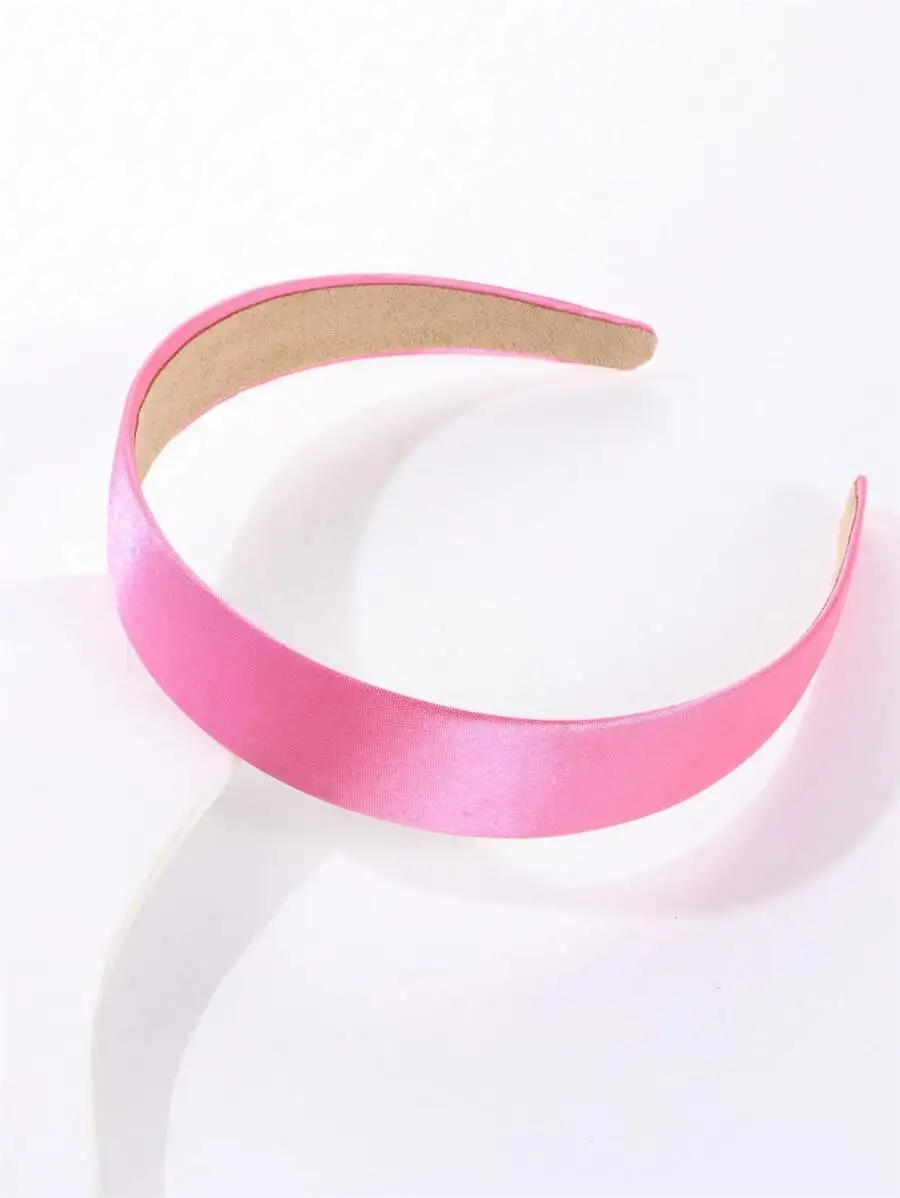 

Набор из 3 широких розовых атласных повязок на голову для женщин, аксессуары для волос, повседневный стиль