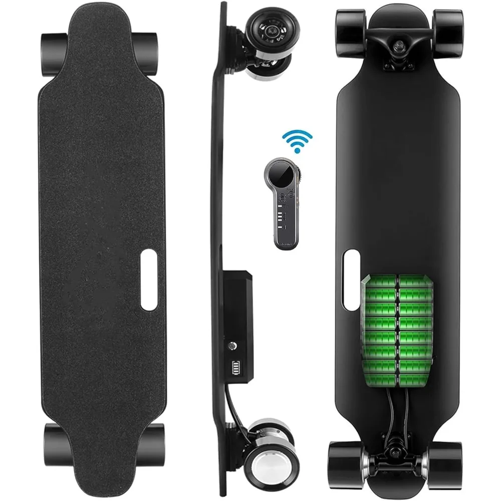 Skate elétrico com controle remoto, 18,6 MHz velocidade máxima, 12 milhas gama, adequado para adultos e adolescentes, iniciantes, skate, skates deck