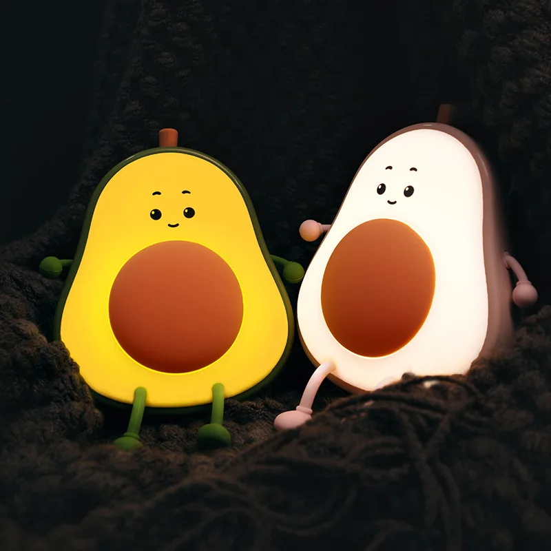 New Product Decoration with Unique Creative Design Avocado Soft Light Night Light Desktop Atmosphere Sleep Companion Pat Light
