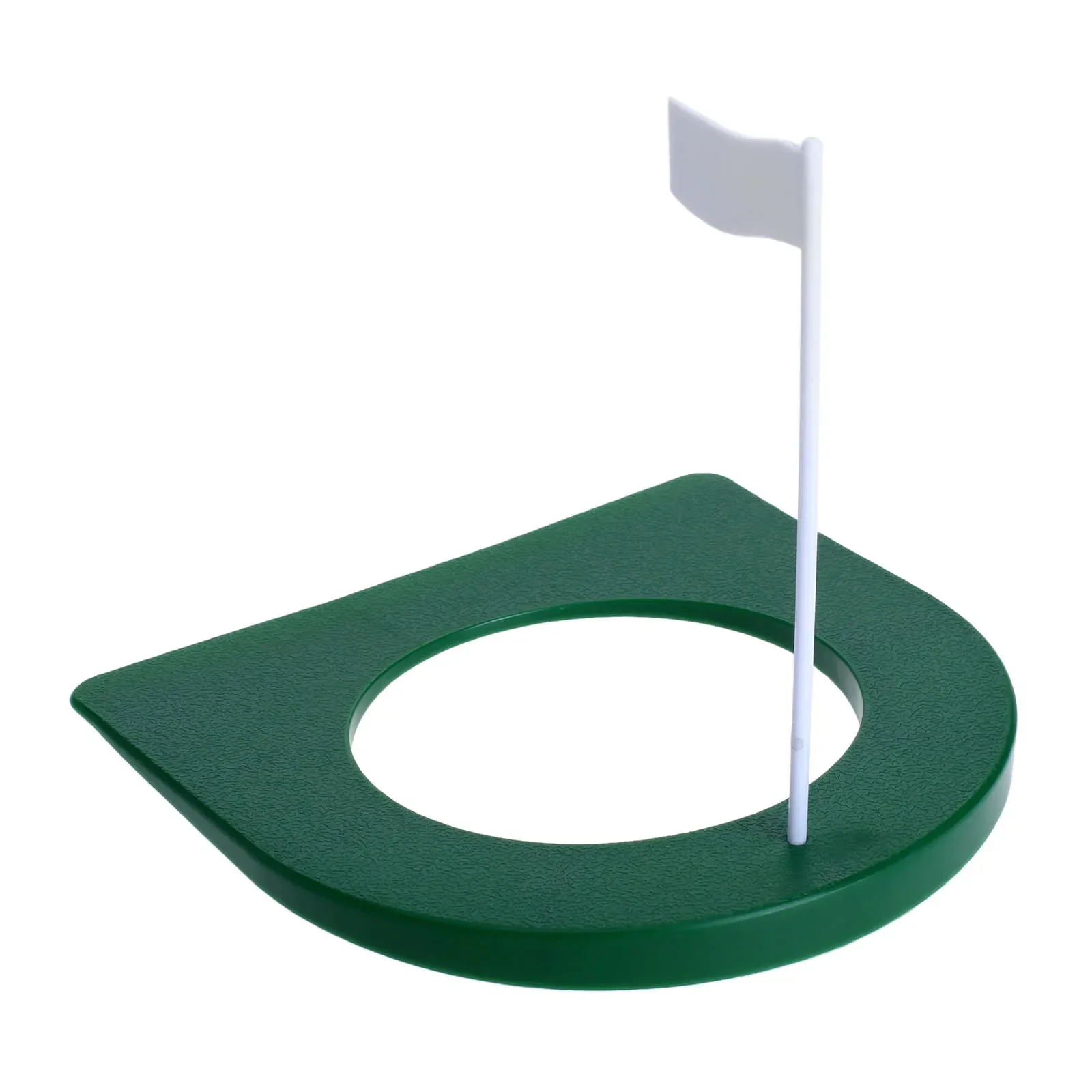 Estera de plástico para práctica de Golf, con agujero y bandera, para patio interior y exterior, Ayuda de entrenamiento de taza de regulación verde