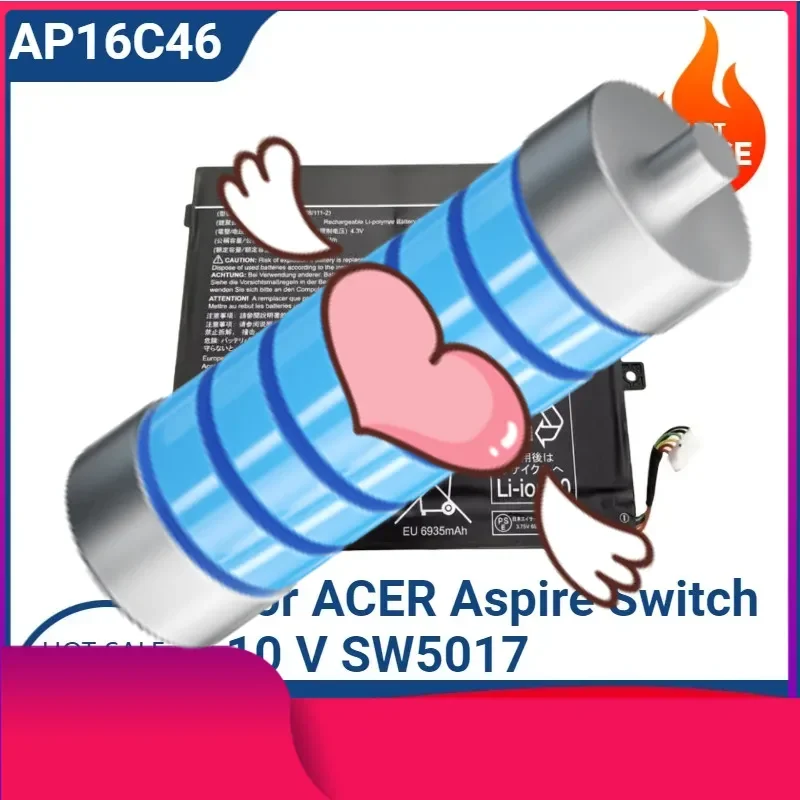 

High-quality AP16C46 Laptop Battery for ACER Aspire Switch 10 V SW5017 1ICP4/68/1112 AP16C56 3.75V 28Wh 7540mAh