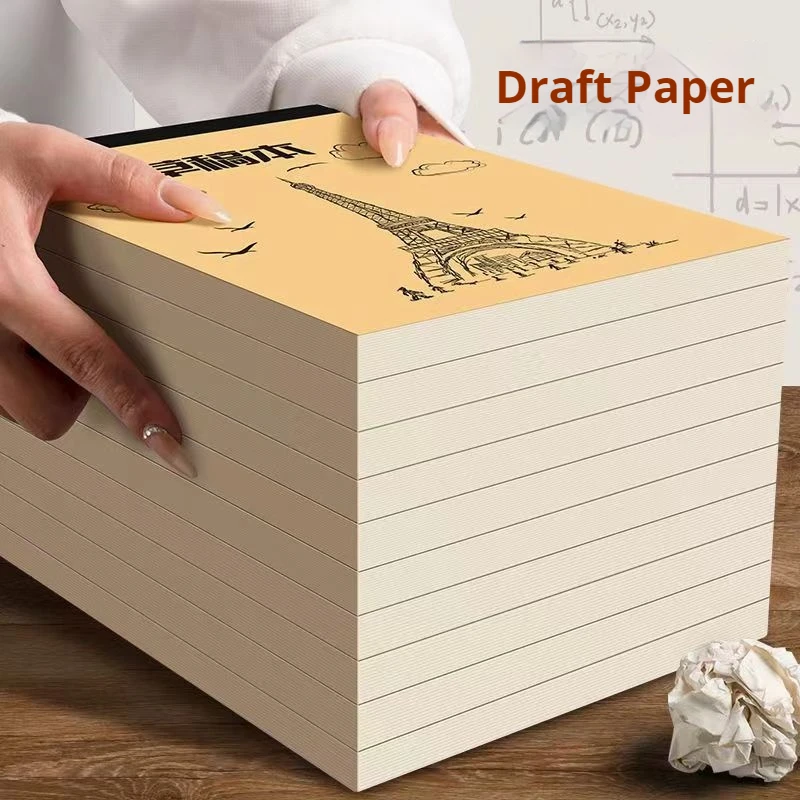 Thickened 100 Pages Draft Paper For College Students High School Students Blank 22X14CM Notebook For Mathematical Computation