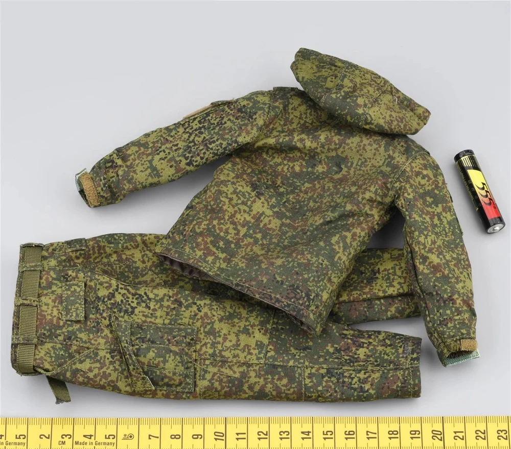 

1/6 The Russian Soldier Dress Uniform Tops Pant Waist Duty Belt Knee Pad Headgear For 12" DAM COO Body Doll DAMTOYS 1/6