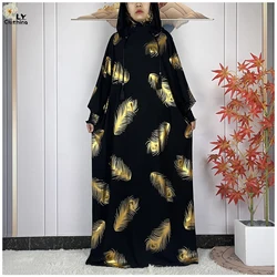 New Style Muslim Ramadan Women Prayer Clothes Two Hats Abaya Dubai Turkey Islam Dresses Women Cotton Long Sleeves African Abaya