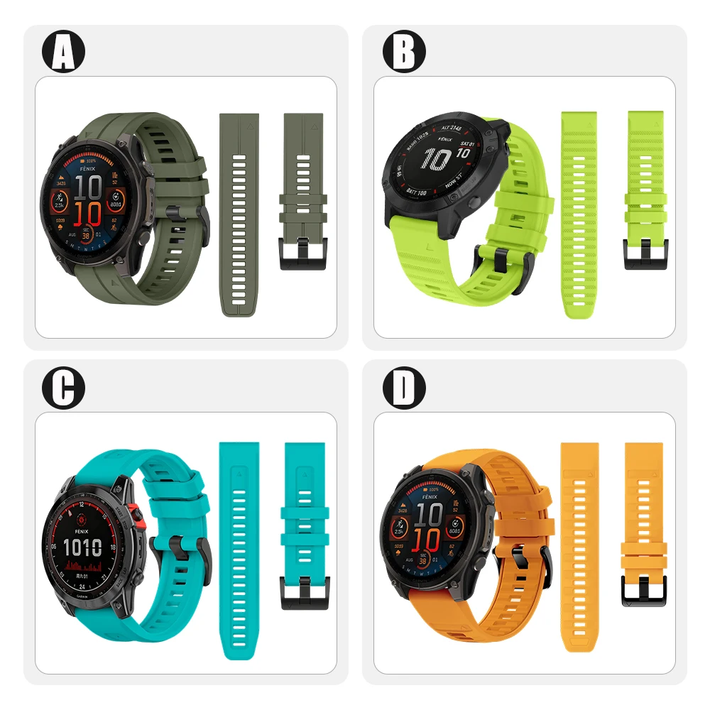 

Магнитный силиконовый ремешок 20, 22, 26 мм для Garmin Fenix 8 7 7x 6 6XPro 5X 5Pro, быстросъемный браслет Epix Pro/Gen2/Enduro2/Descent Mk1