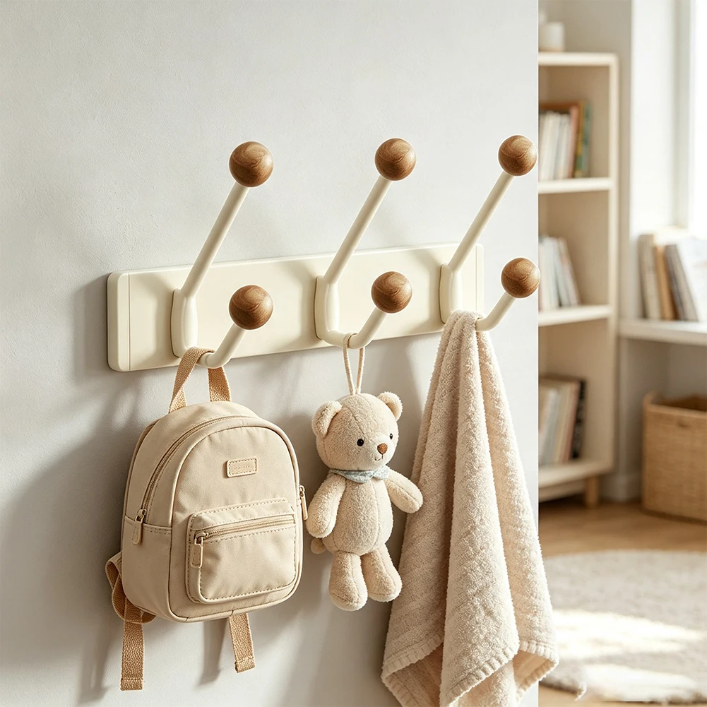 Space Aluminum Wall Mounted Door Hooks No Drill Installation for For entryways Front Doors Towel Hat Scarf Organizer 22x7x9cm