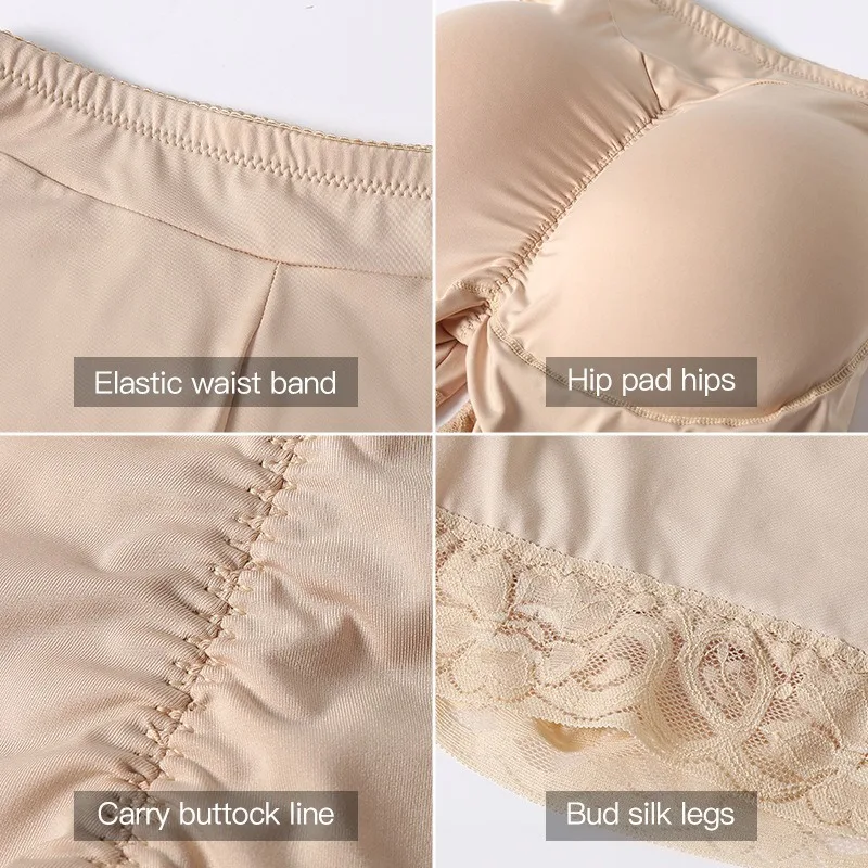 Plus Size High Waist Tummy Control Shapewear Panties Women Butt Lifter Hip Enhancer Seamless Breathable Lace Trim Underwear view 2