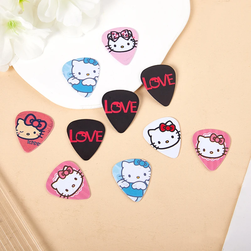 5pcs Hello Kitty Guitar Picks Thickness 0.46 0.71 1 Guitar Paddle Anime Ukulele Acoustic Guitarra Instrument Accessories Gift