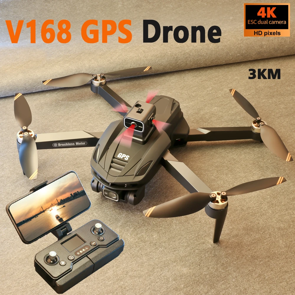 

V168 4K Professional GPS Drone With HD Camera 5G WIFI Aerial Photography 360° Obstacle Avoidance Auto Return Rc FPV Quadcopter