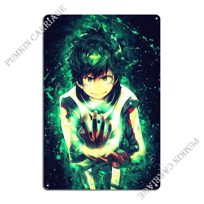 Izuku Midoriya Metal Plaque Rusty Garage Wall Plaque Club Tin Sign Poster