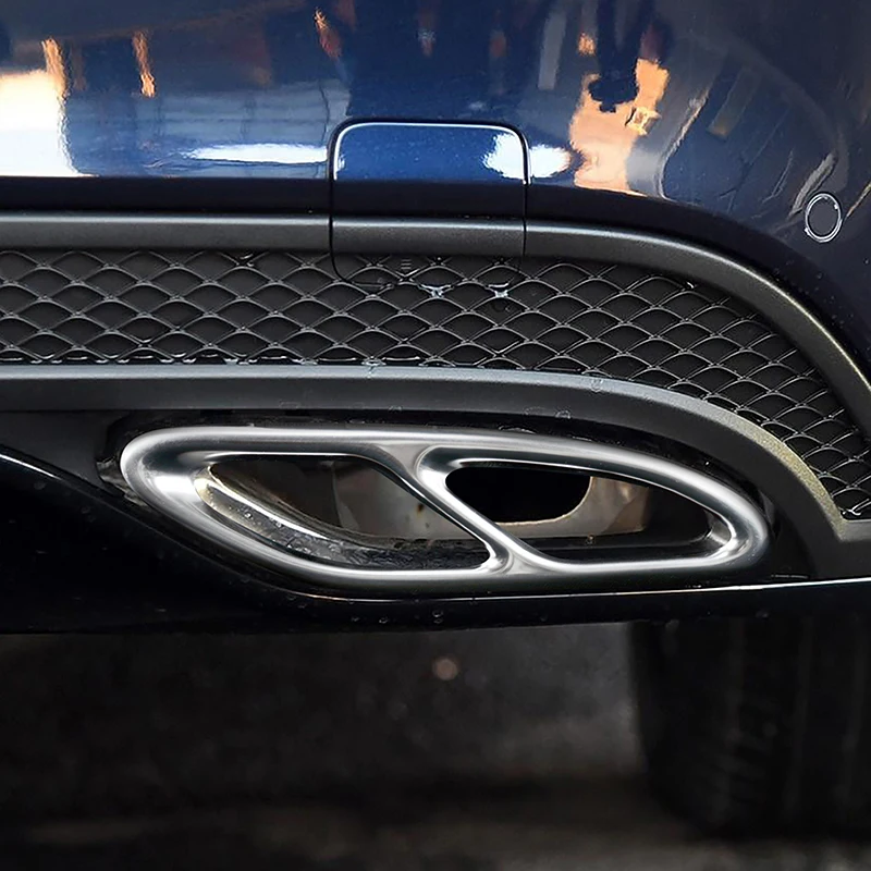 

Car Styling Tail Throat Exhaust Frame Decoration Trim For Mercedes Benz C E Class GLC W205 W213 X253 Stainless Steel Stickers