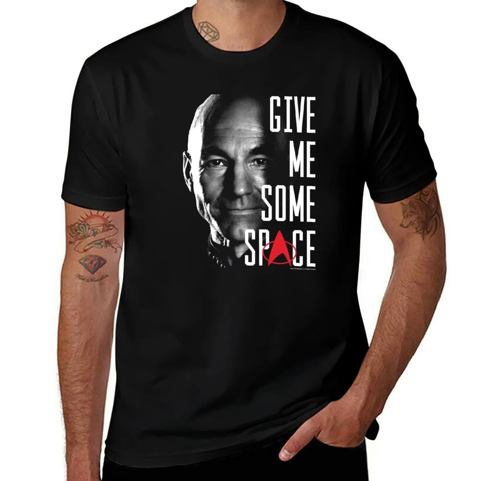 Star Trek Next Generation Captain Picard Give Me Some Space T-Shirt anime clothes Luxury man Aesthetic clothing t shirt for men