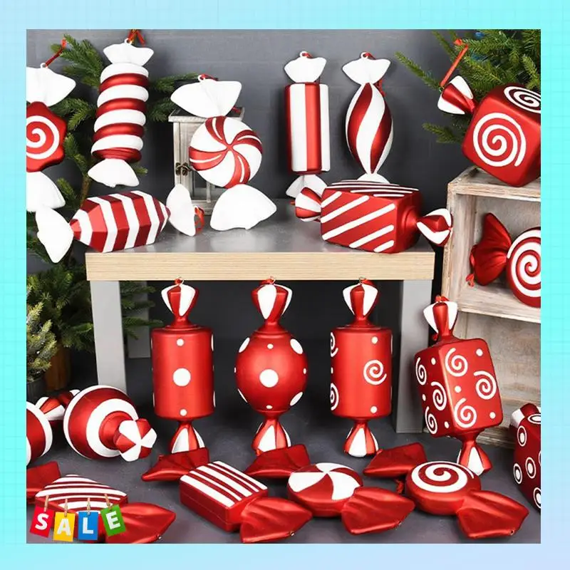 

A56X 3 Piece Christmas Decorate Big Candy Cane DIY Christmas Trees Pendant Home Christmas Party Favor New Year Gift