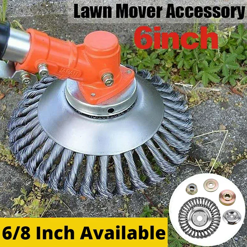 6/8inch Steel Wire Grass Trimmer Head Lawn Mower Weeding Head Rusting Brush Cutter