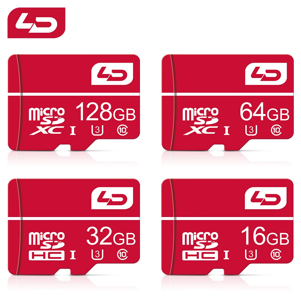 

LD Ultra Micro SD Card 128GB 64GB Red Memory Card 32GB 16GB 8GB 4GB cartao de memoria A1 SDHC/SDXC TF Card Class 10 Flash Card