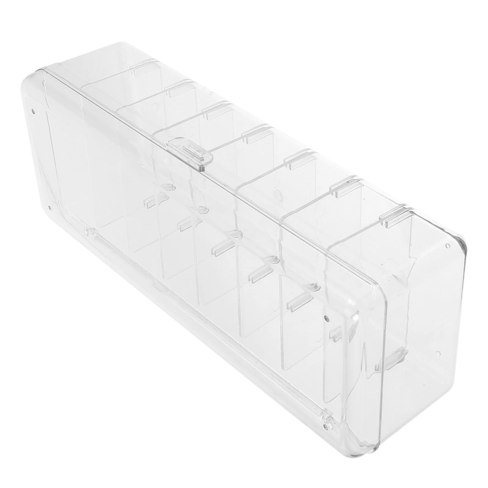

Cord Storage Organizer Box ABS Durable Desktop Cable Holder Partitioned Box with Transparent Lid Cord Management