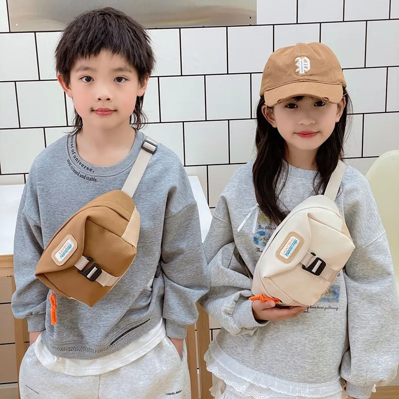 Nylon simple waterproof children's chest bag, travel crossbody small backpack, men's and women's lock multi-purpose waist bag