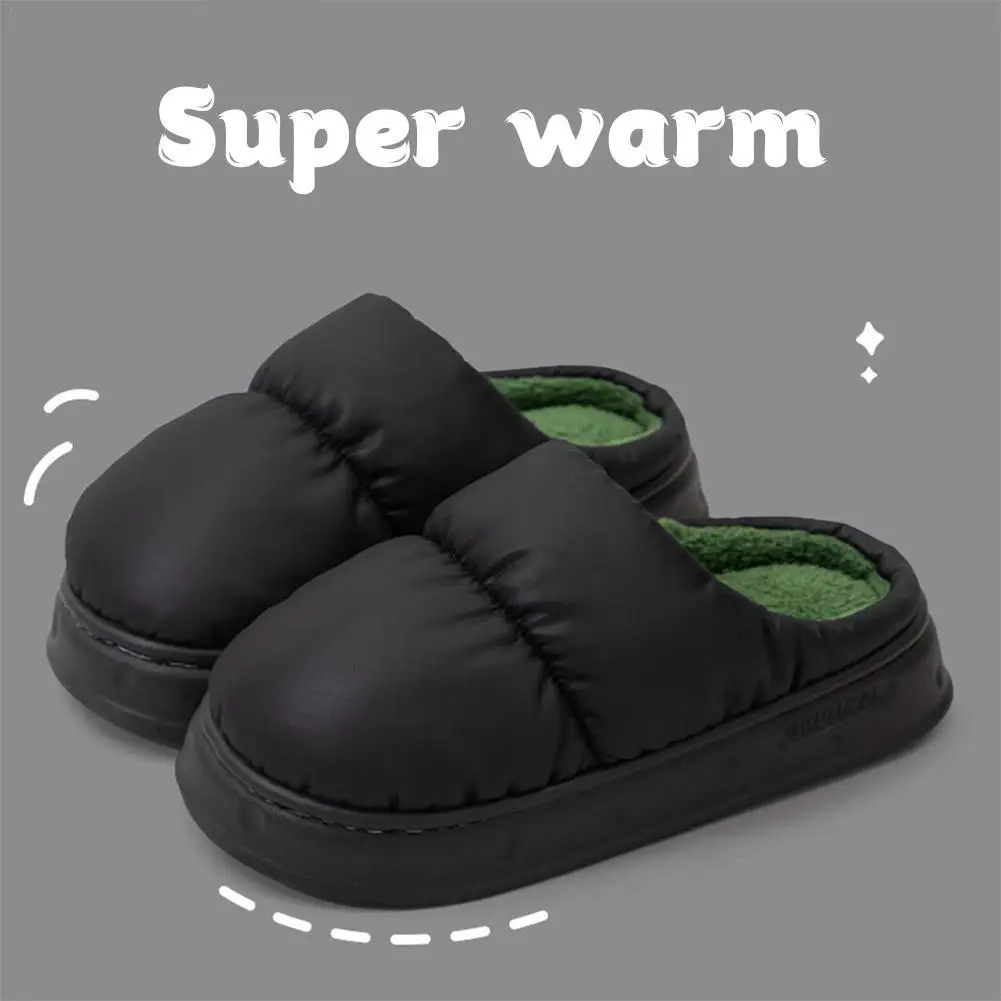 

Водонепроницаемые хлопковые тапочки, женские зимние домашние нескользящие теплые плюшевые хлопковые тапочки, женские зимние