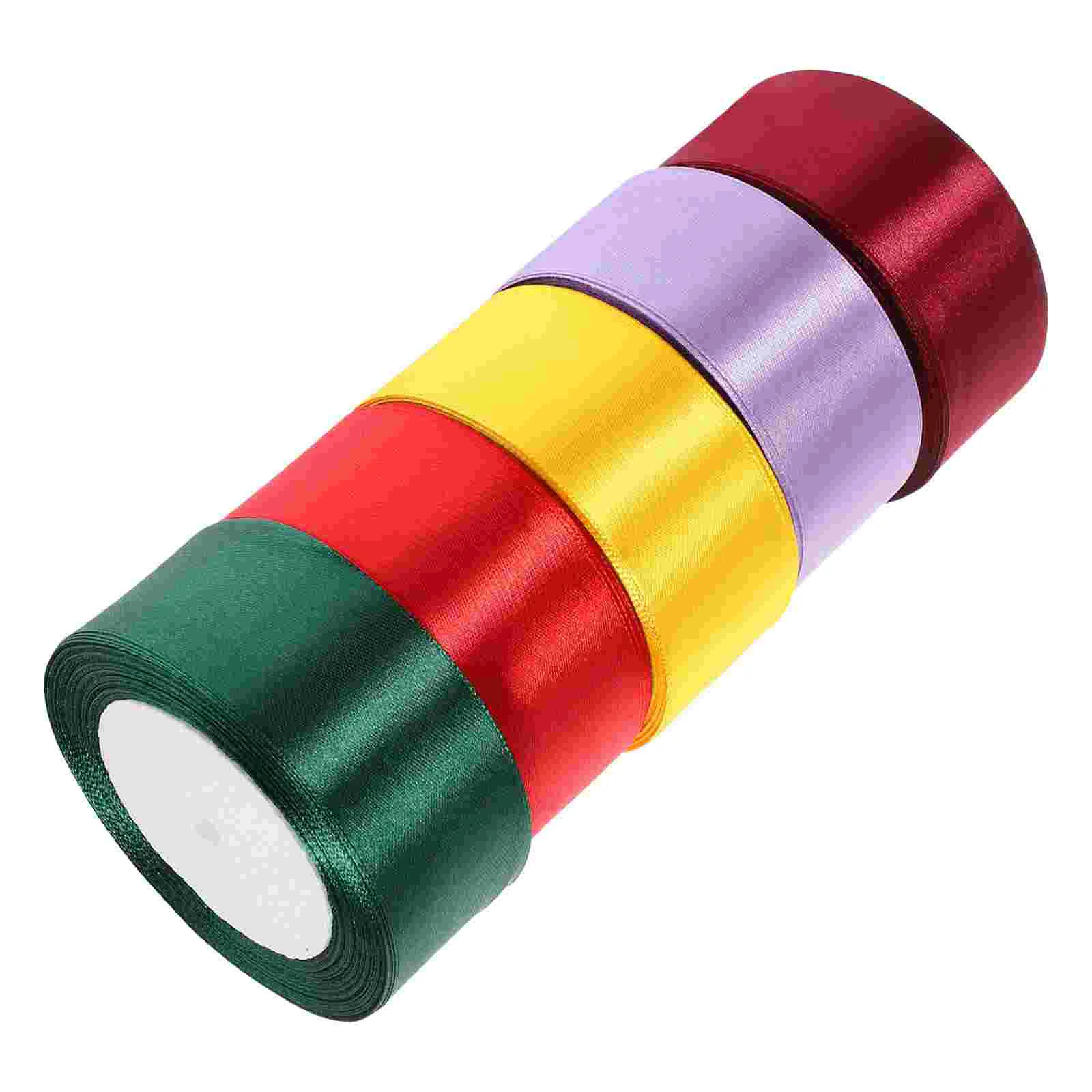 5 Rolls 4cm Satin Ribbon Gift Creative Cake Ribbons Novelty Wedding Ceremony Decorations Party Polyester Ornament Present