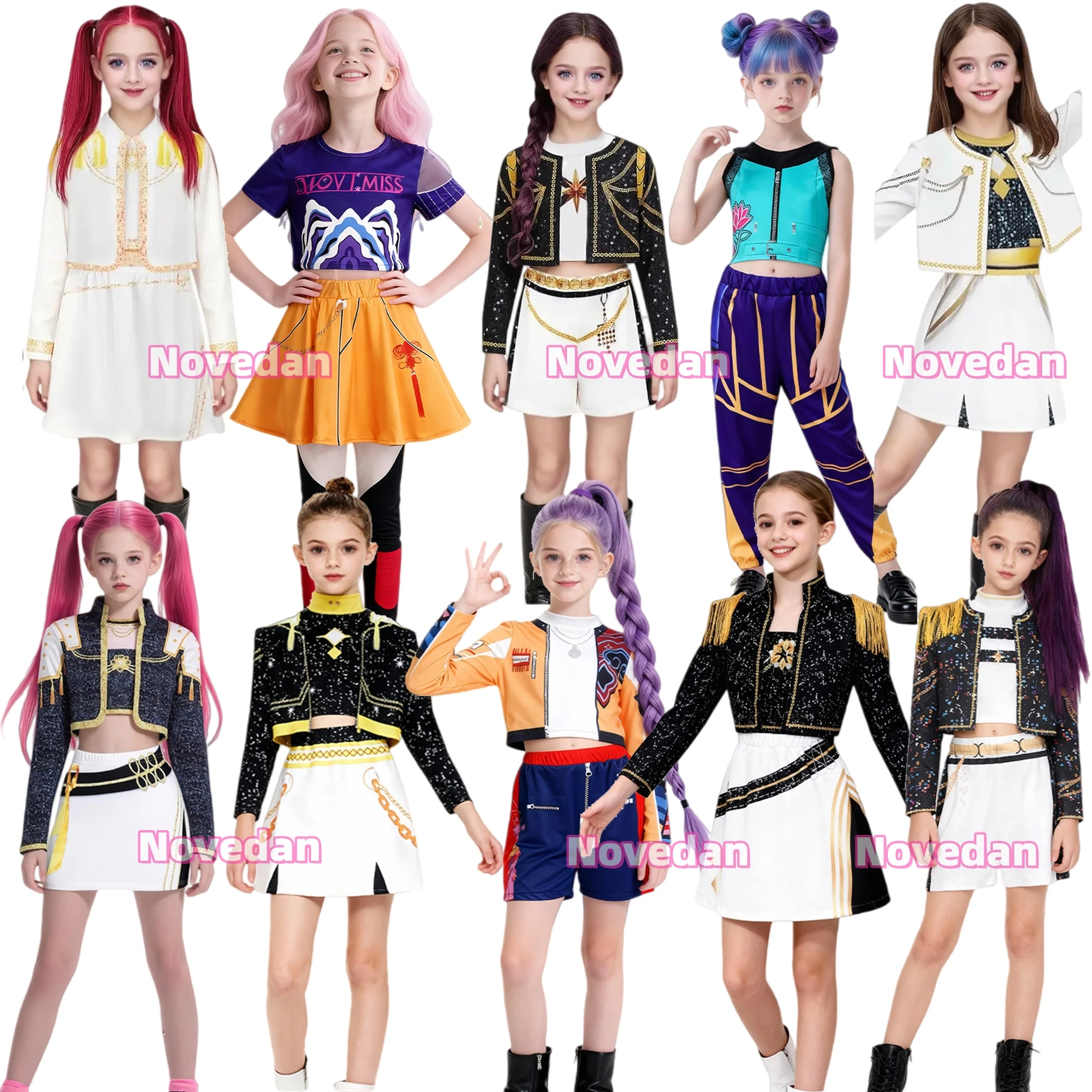 Anime Rumi Mira Zoey Cosplay enfant Costume fille Huntrix KPDH KDPop Cosplay carnaval fête d'anniversaire jeu de rôle vêtements