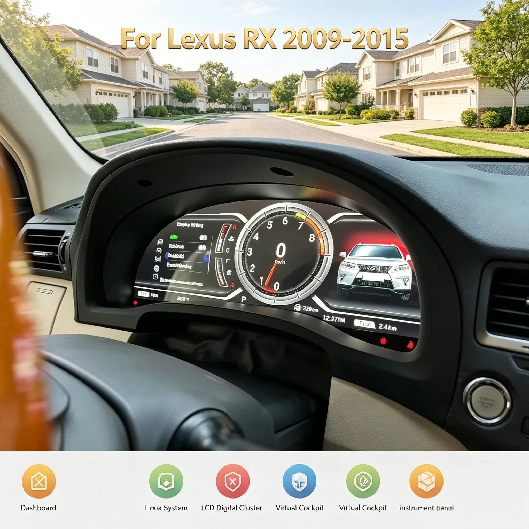 LCD dashboard Android Radio For Lexus RX RX270 RX350 RX450H 2009~2015 LCD Instrument Digital Cluster Dashboard Panel Speed Meter