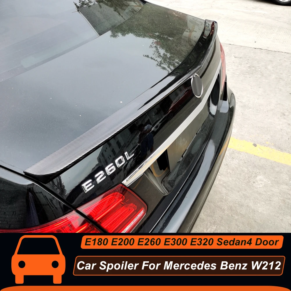 

For Mercedes Benz E Class W212 E180 E200 E260 E300 E320 Sedan 4 Door Rear Trunk Lid Ducktail Roof Window Car ABS Spoiler Wings