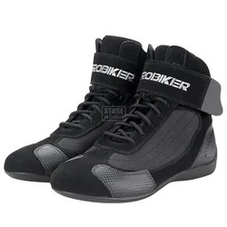 Herobiker Men Motorcycle Boots Breathable Ankle High Boots Motobiker Shoes Outdoor Motocross Auto Racing Sport Sneakers