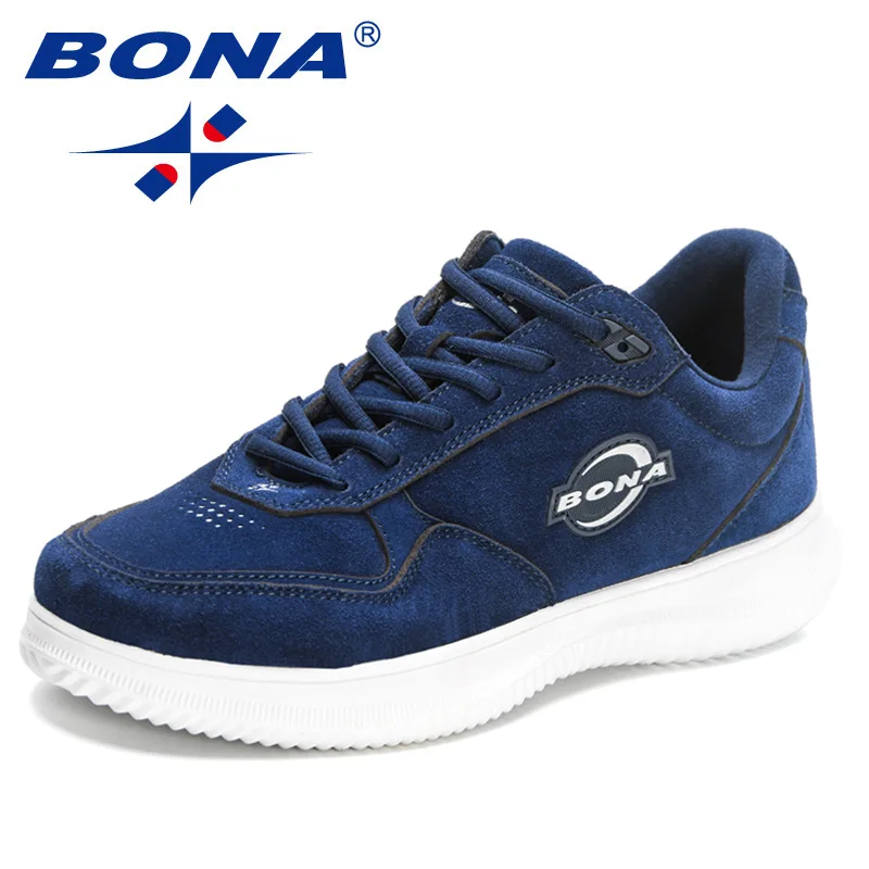 

BONA 2023 New Designers Suede Running Shoes Sneakers Man Breathable Athletic Footwear for Men Lightweight Walking Jogging Sport