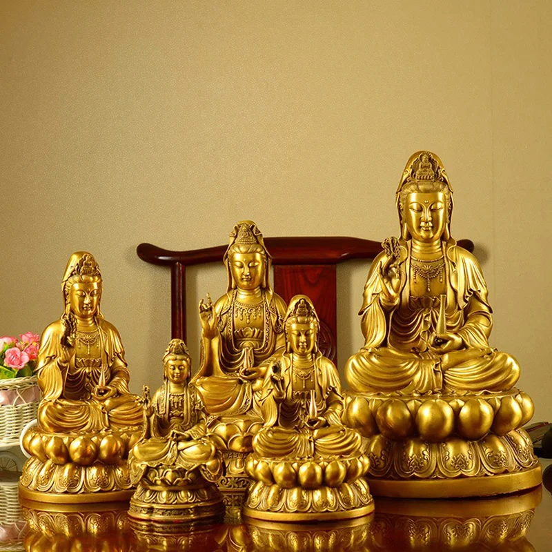 

Big Buddha Sculpture Figure, Bronze Statue, Home Decor, Buddha Hall, worship Decor, Lotus Bodhisattva Decoration, 1Pc