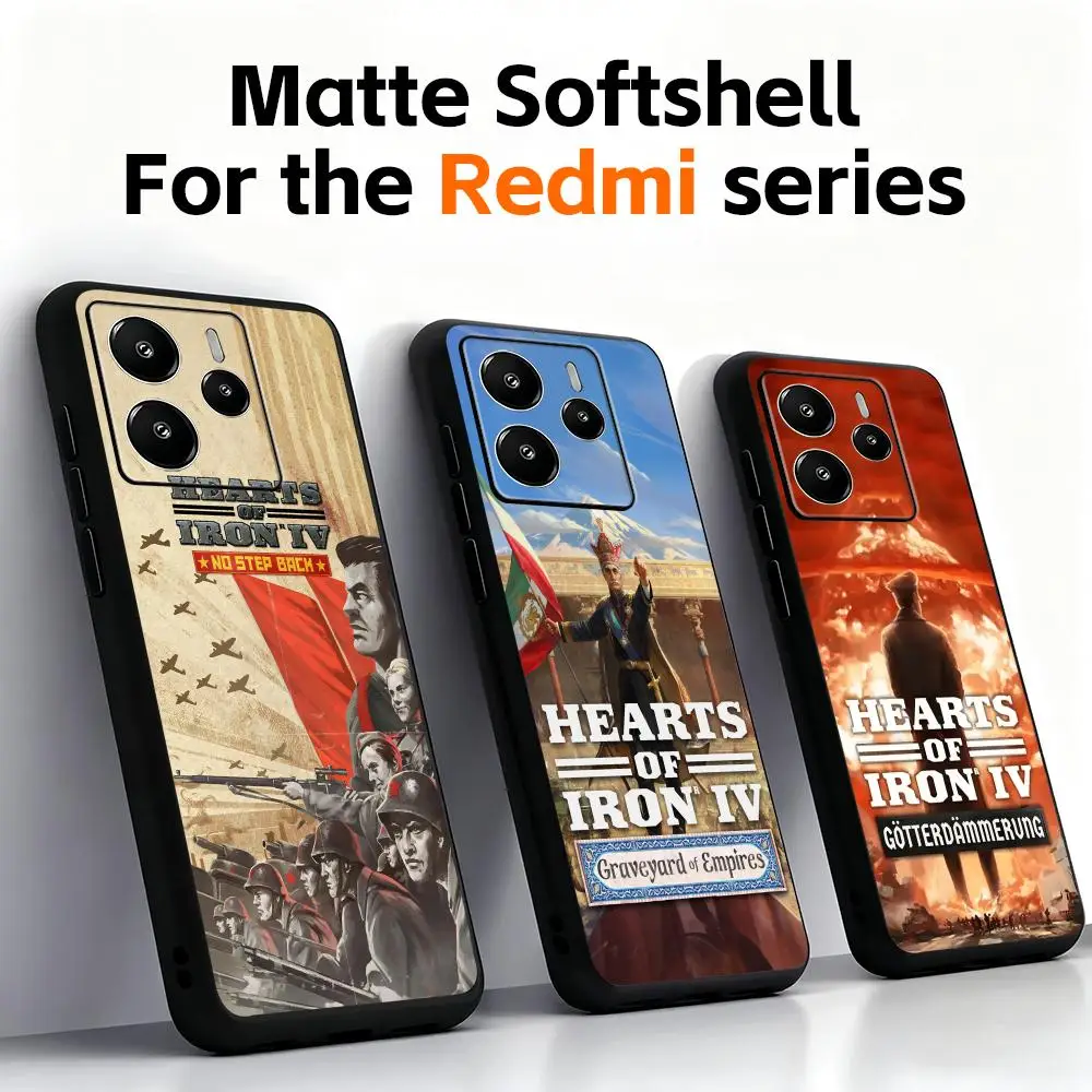 Мягкий черный чехол для телефона Классическая игра H-Hearts of L-Iron IV для Redmi Note 11 12 13 14Pro Plus S 5G 14C A3 Мягкий черный чехол для телефона Классическая игра H-Hearts of L-Iron IV для Redmi Note 11 12 13 14Pro Plus S 5G 14C A3
