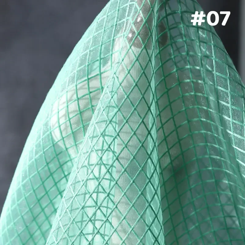 50x140cm Mesh Plaid Fabric Textured Organza Crisp Fabric for Sewing Bridal Dress Headdress Bottoming Garment DIY Materials image 3