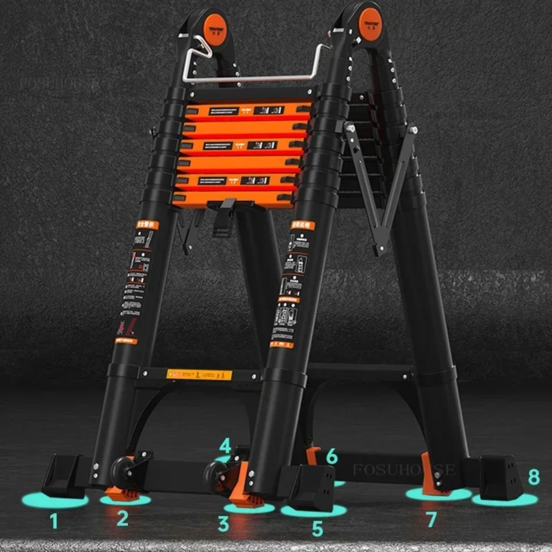 

Multifunction Folding Ladders Aluminum Alloy Telescopic Ladders Thickened Herringbone Ladder Portable Lift Engineering Ladder