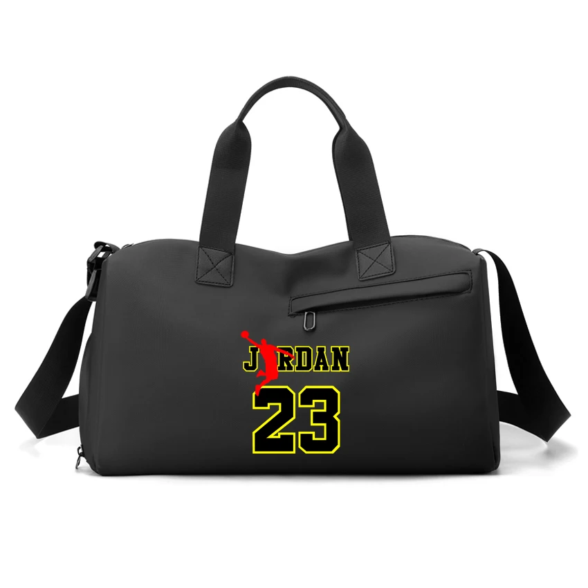 

Gym Workout Bag J RDAN Number 23 Printed Oxford Bag Waterproof Tote with Compartment Wet Pocket Training Basketball Bag PU