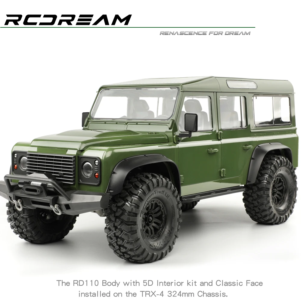 RCDream pomalowana główka obiektywu obiektyw światła obiektyw światła ogona dla bezdzikiego obrońcy RD110 RD90 TRX4 Defender Upagrade części # RD001