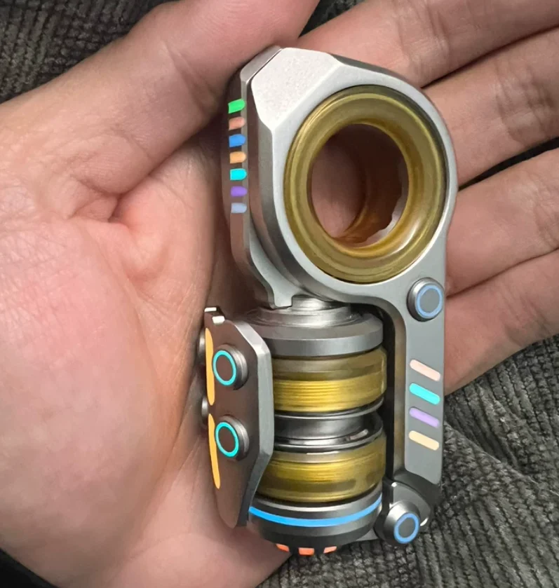 Used EDC Aurora Stress Relief Toy Haptic Spinner Fingertip Gyroscope Decompression Toys