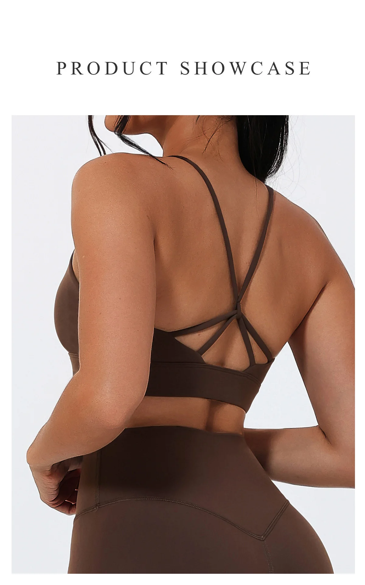 Ctenkevet Sommer Damen Cross-Back Yoga Sport-BH Schnelltrocknend Fitness Lauf-Top Enganliegende Unterwäsche für Aktive Frauen – Detail 1