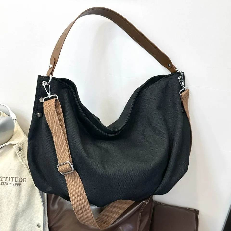 

Просторная большая сумка для ленивых девочек 2025 года, винтажная женская сумка через плечо, непринужденная пригородная сумка через плечо, минималистичная сумка «день-ночь»