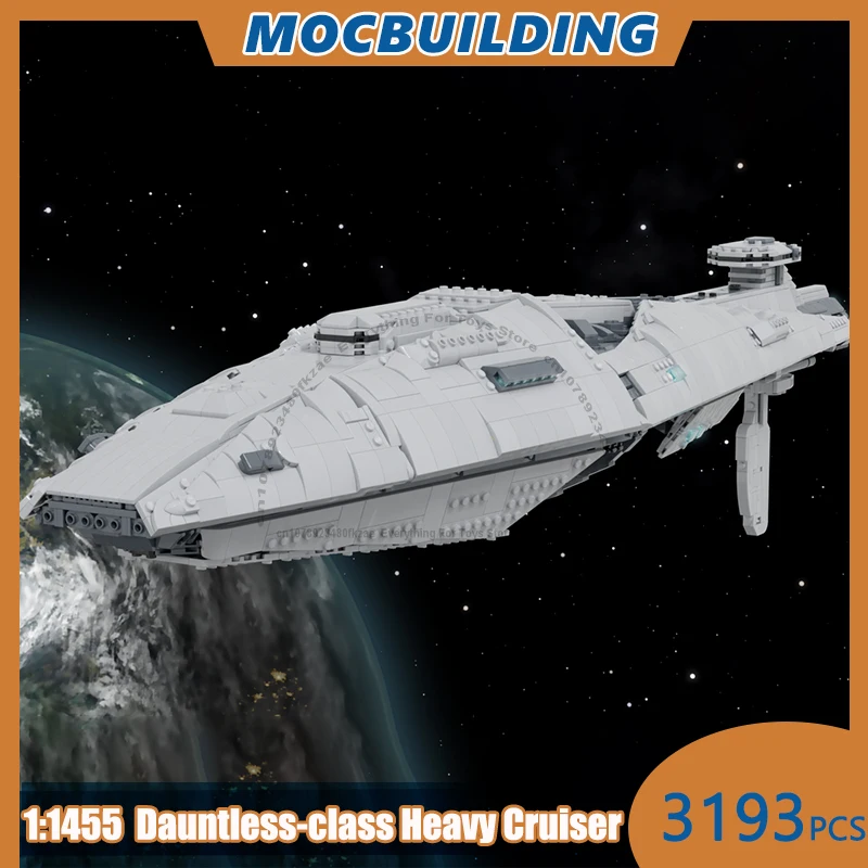 1:1455 Scale Dauntless-class Heavy Cruiser Model MOC Buildin gBlocks DIY Assemble Bricks Space Collection Toys Gifts 3193PCS